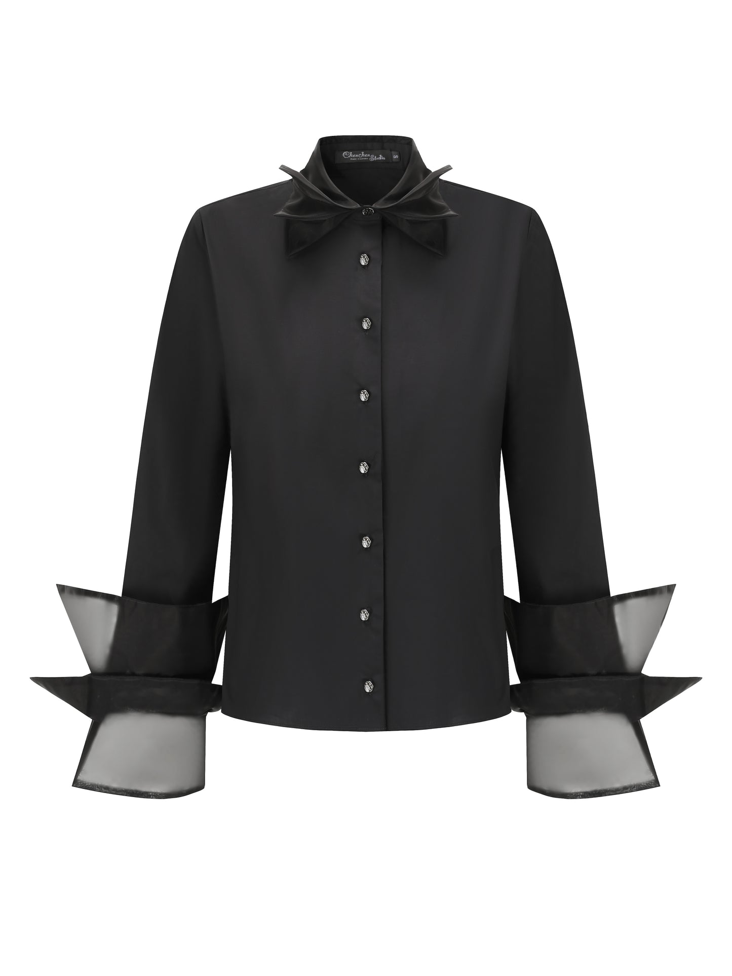 Organza Simple Shirt - Black