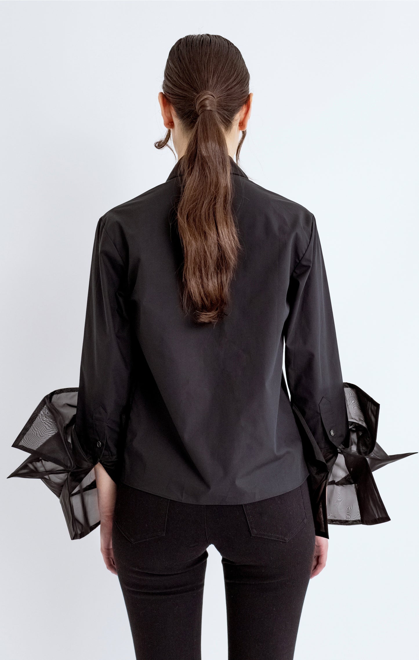 Organza Simple Shirt - Black