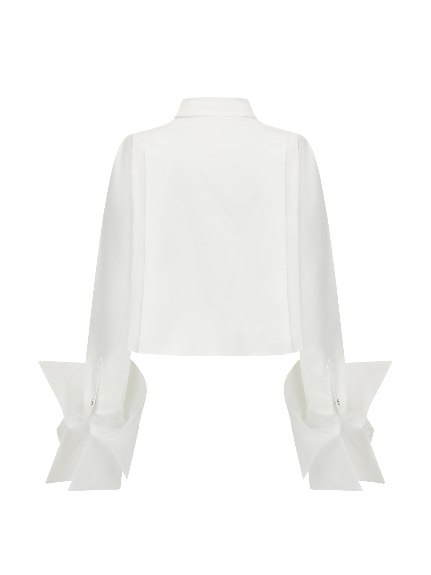 Organza Cropped Shirt - White