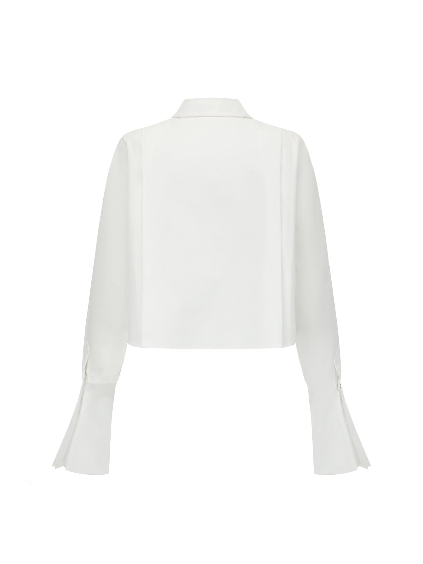 Organza Cropped Shirt - White