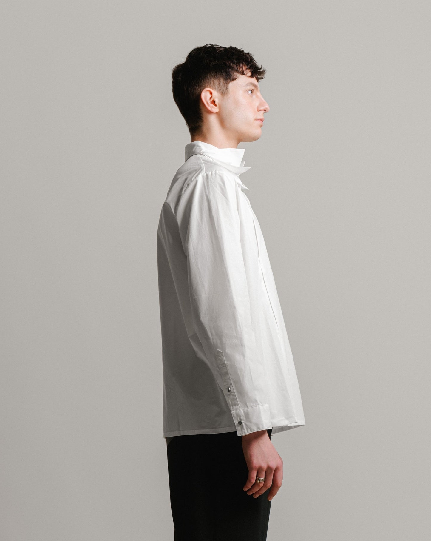 3-layer Oversize Shirt - Unisex White