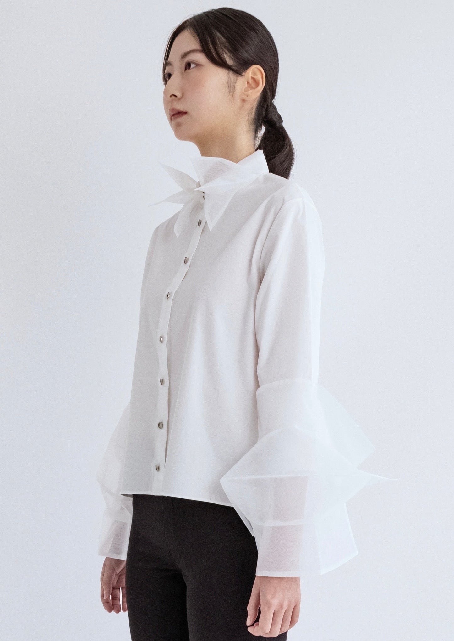 Organza Simple Shirt - White