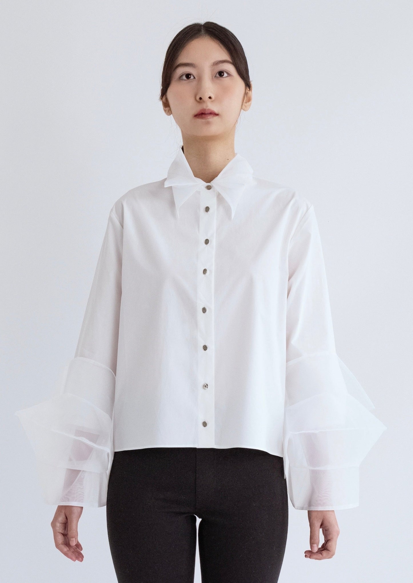 Organza Simple Shirt - White