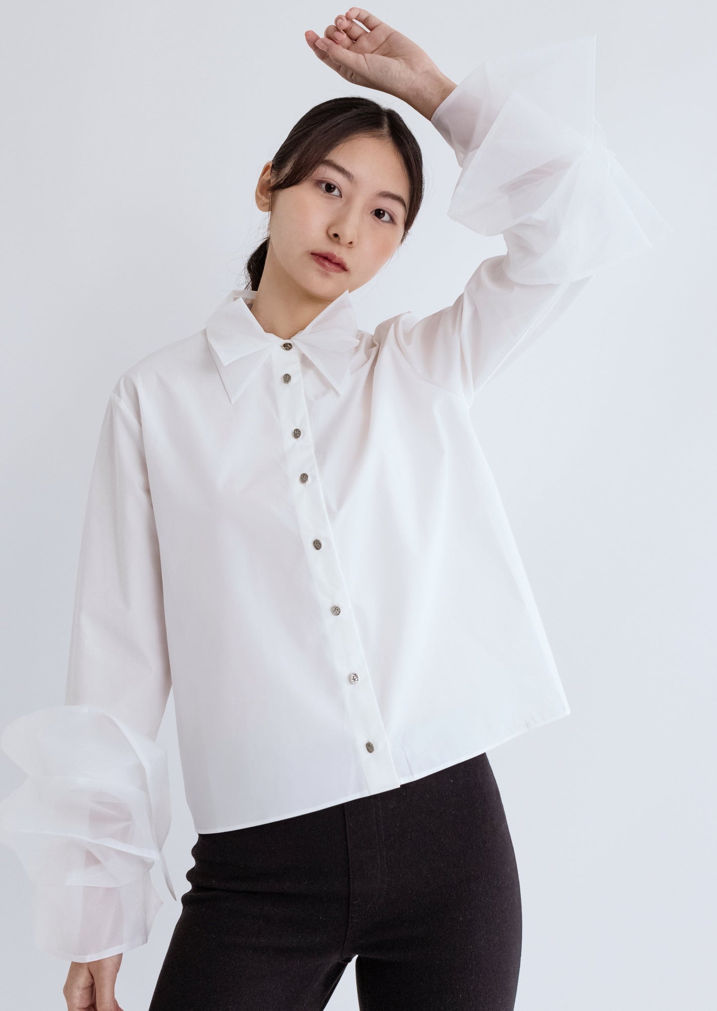 Organza Simple Shirt - White