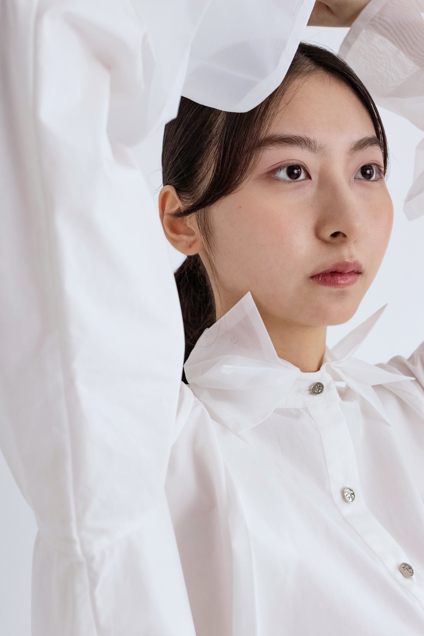 Organza Simple Shirt - White