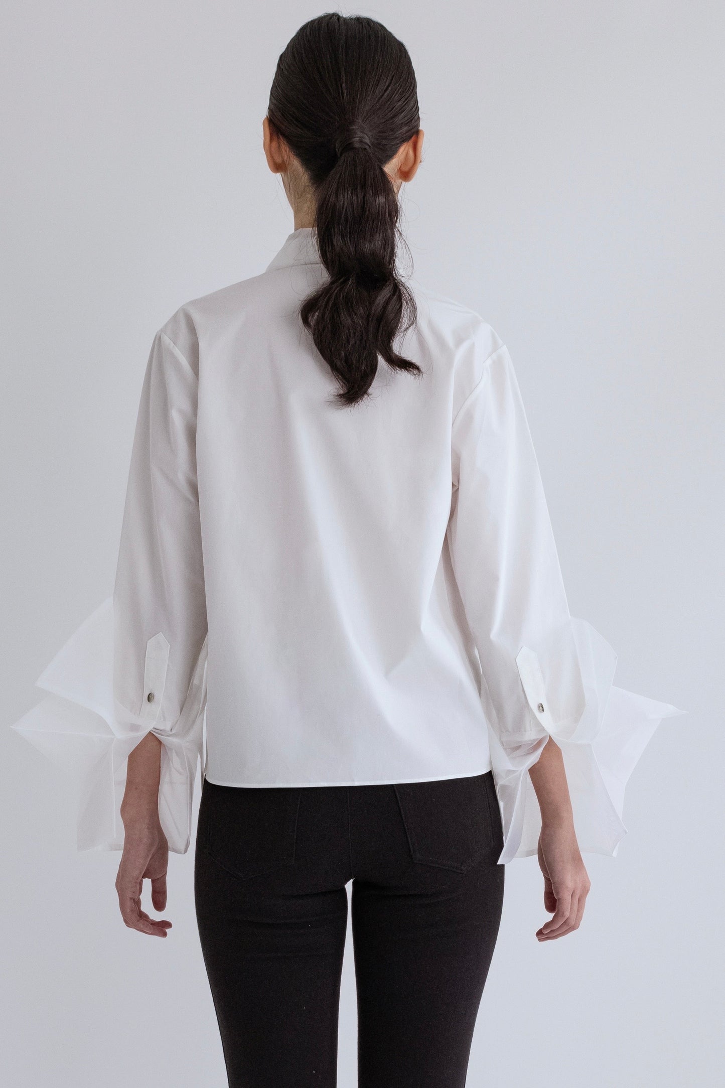 Organza Simple Shirt - White