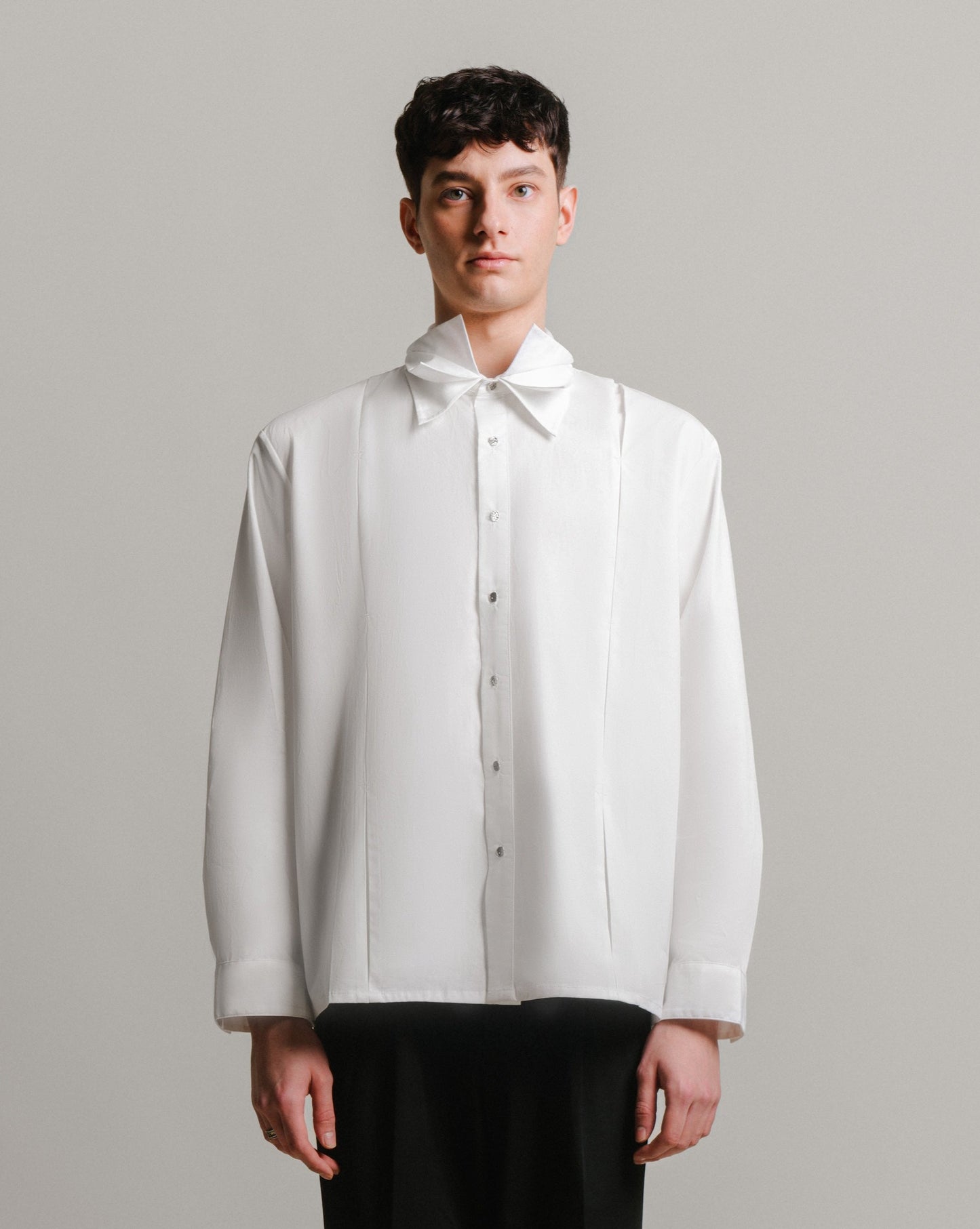 3-layer Oversize Shirt - Unisex White