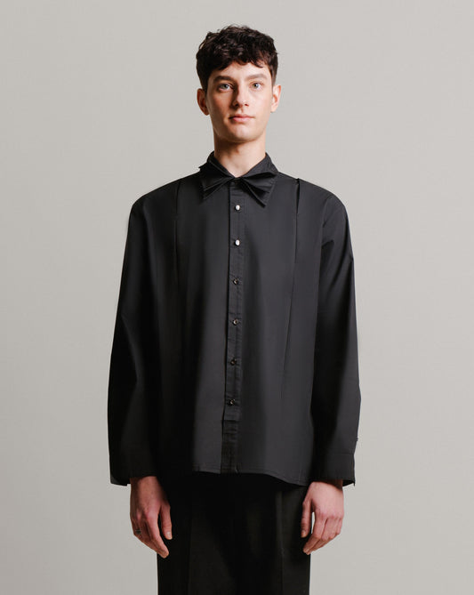 3-layer Oversize Shirt - Unisex Black