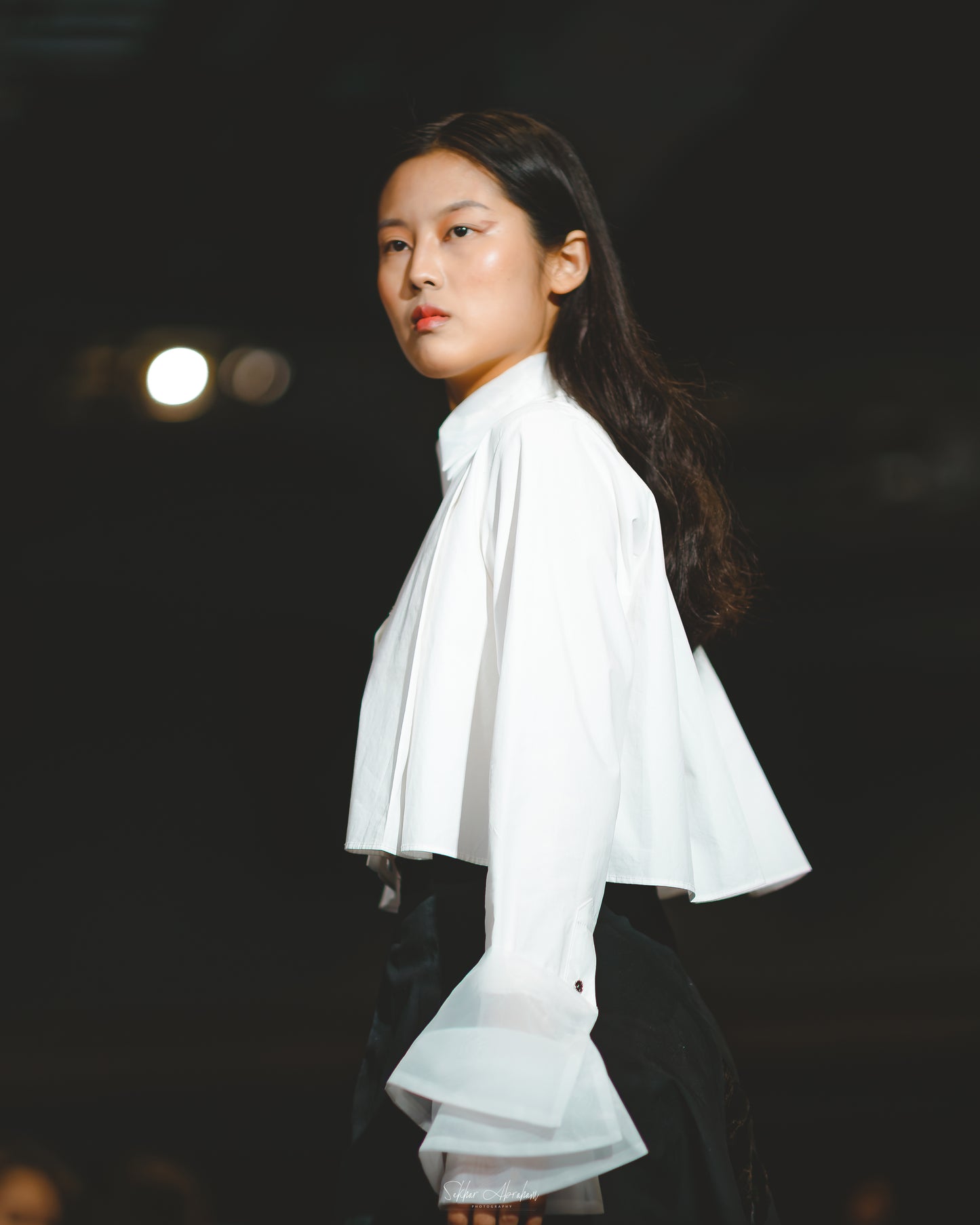 Organza Cropped Shirt - White