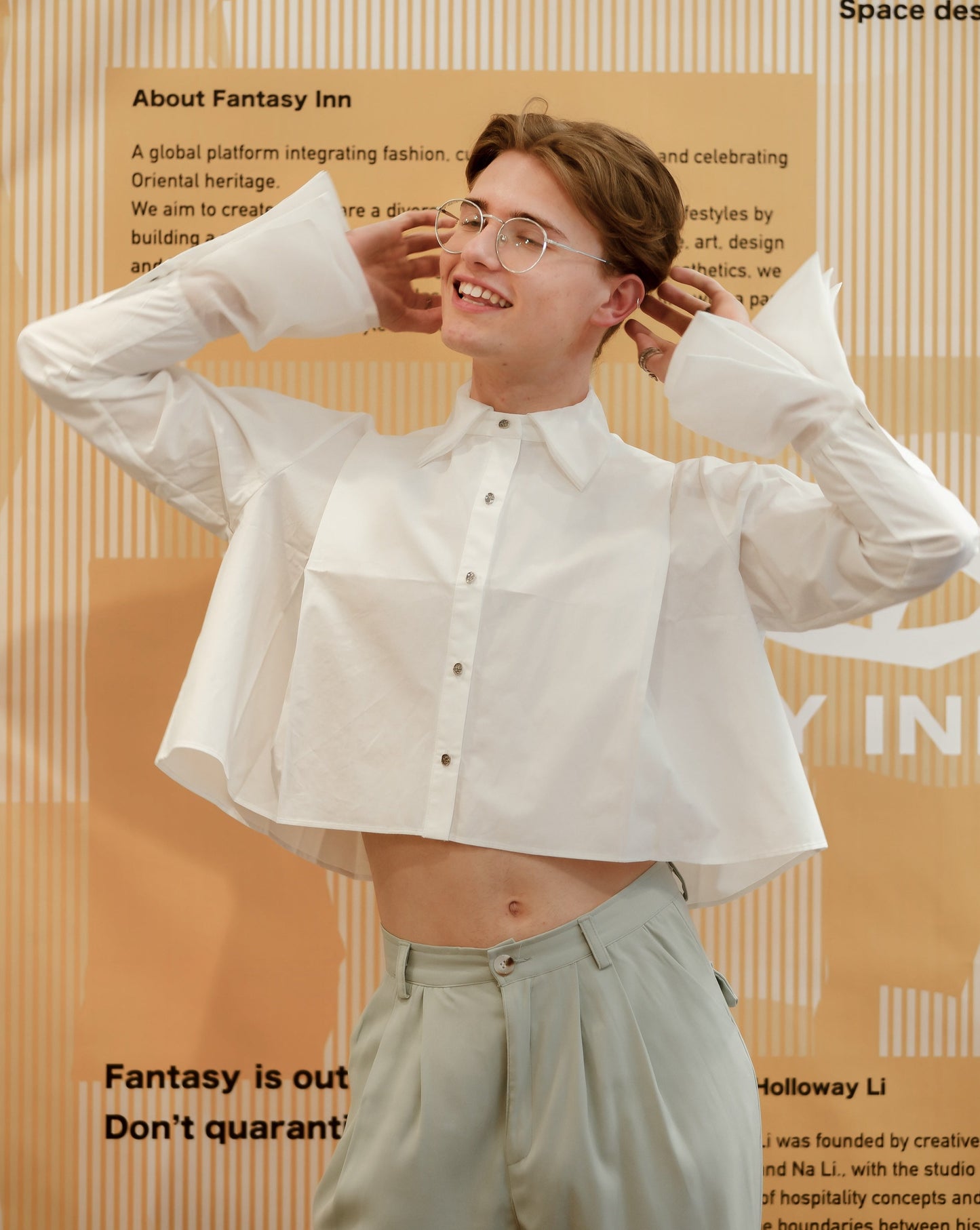 Organza Cropped Shirt - White